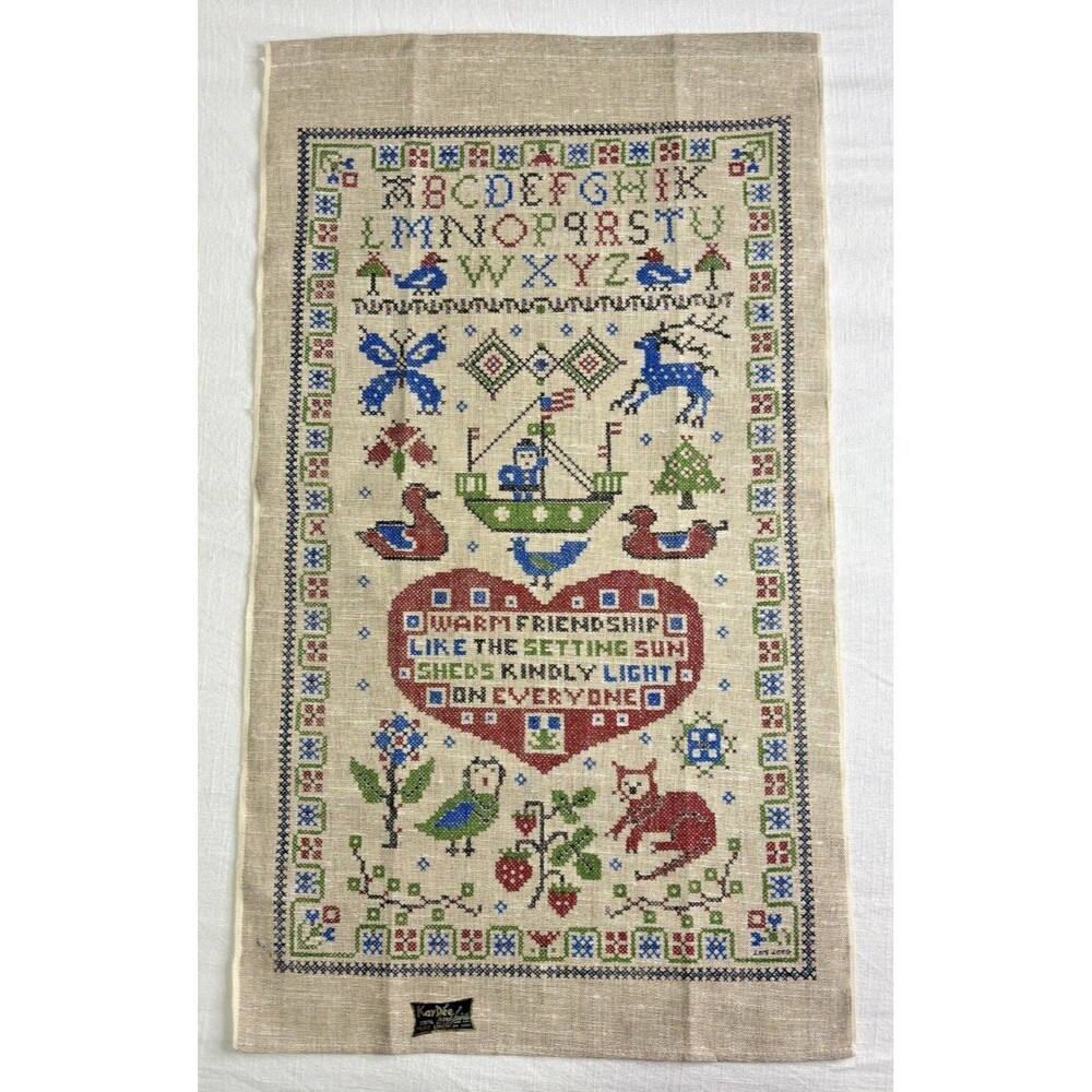 Vintage Kay Dee 100%‎ Pure Linen Tea Towel MCM Design by Lois Long 17 x30 NEW